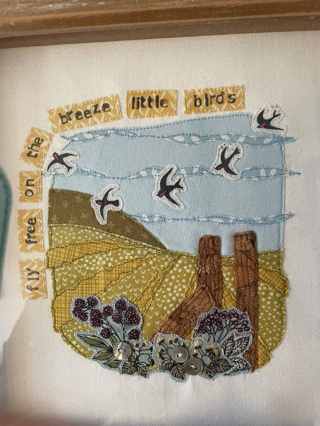 Freehand Machine Embroidered Bird Picture image 1