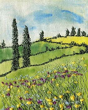Freehand Machine Embroidered Landscape image 1
