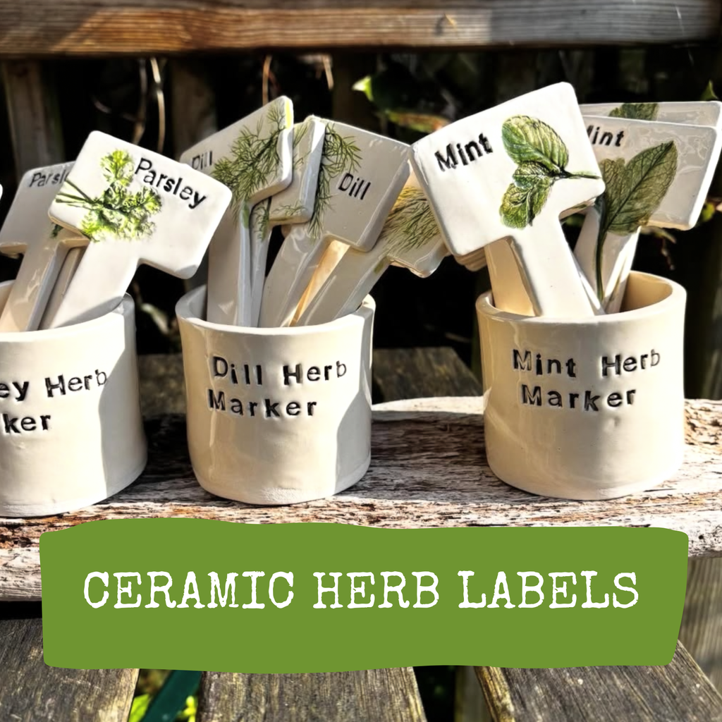 Ceramic Herb Labels and Pot