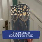 Cow Parsley Sgraffito Vase