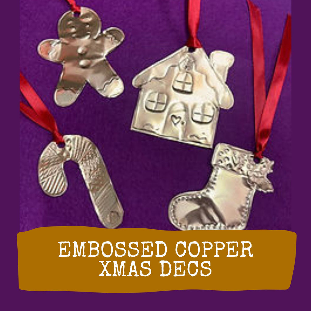 Embossed Copper Christmas Decorations
