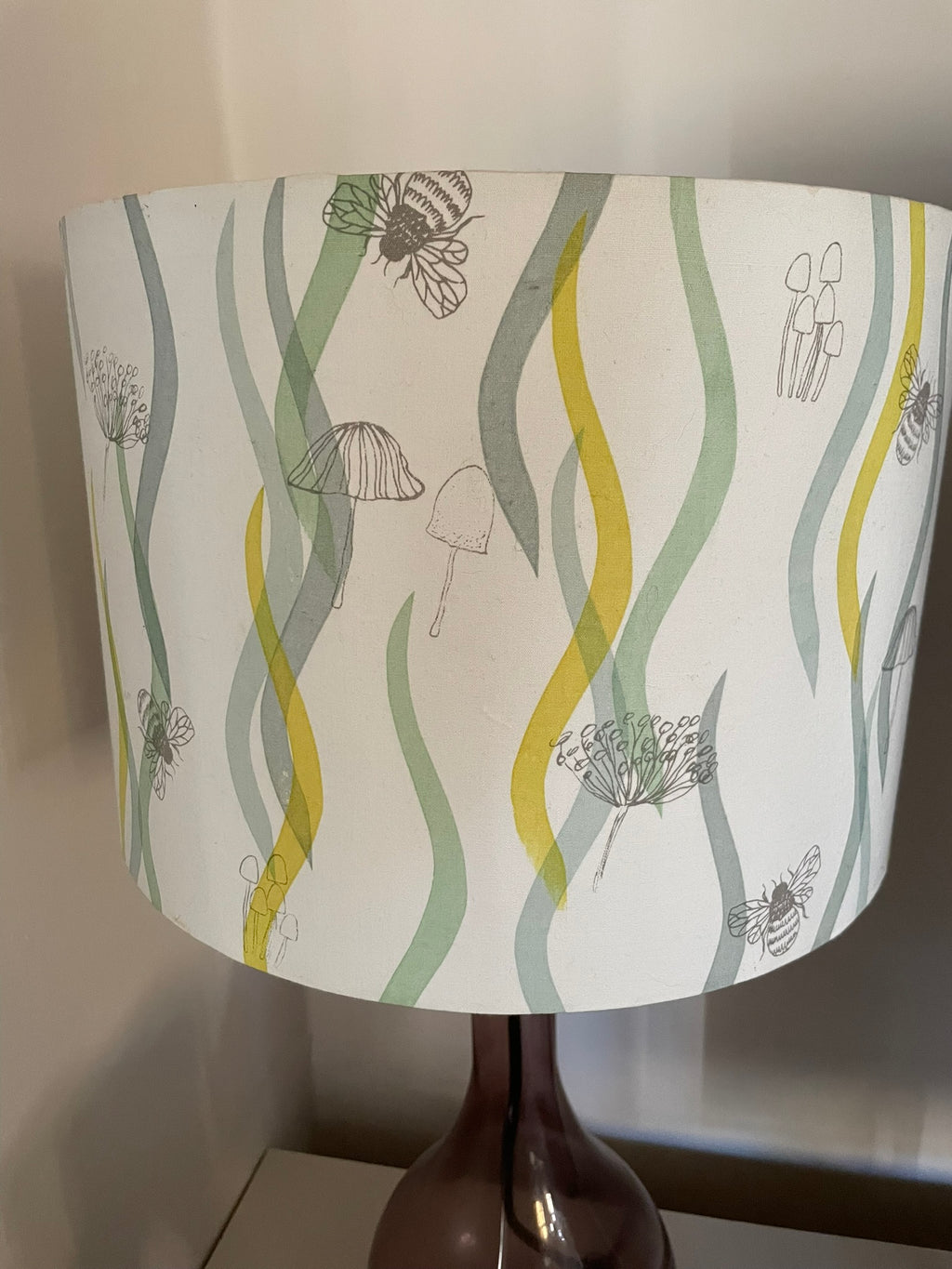 Ceramic Lamp Base and Screen Printed Lampshade image 1