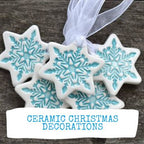 Ceramic Christmas Decorations Mulled Wine and Mince Pies image 0