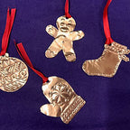 Embossed Copper Christmas Decorations