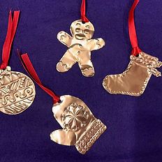 Embossed Copper Christmas Decorations