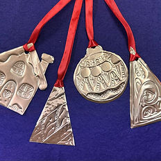 Embossed Copper Christmas Decorations