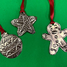Embossed Copper Christmas Decorations