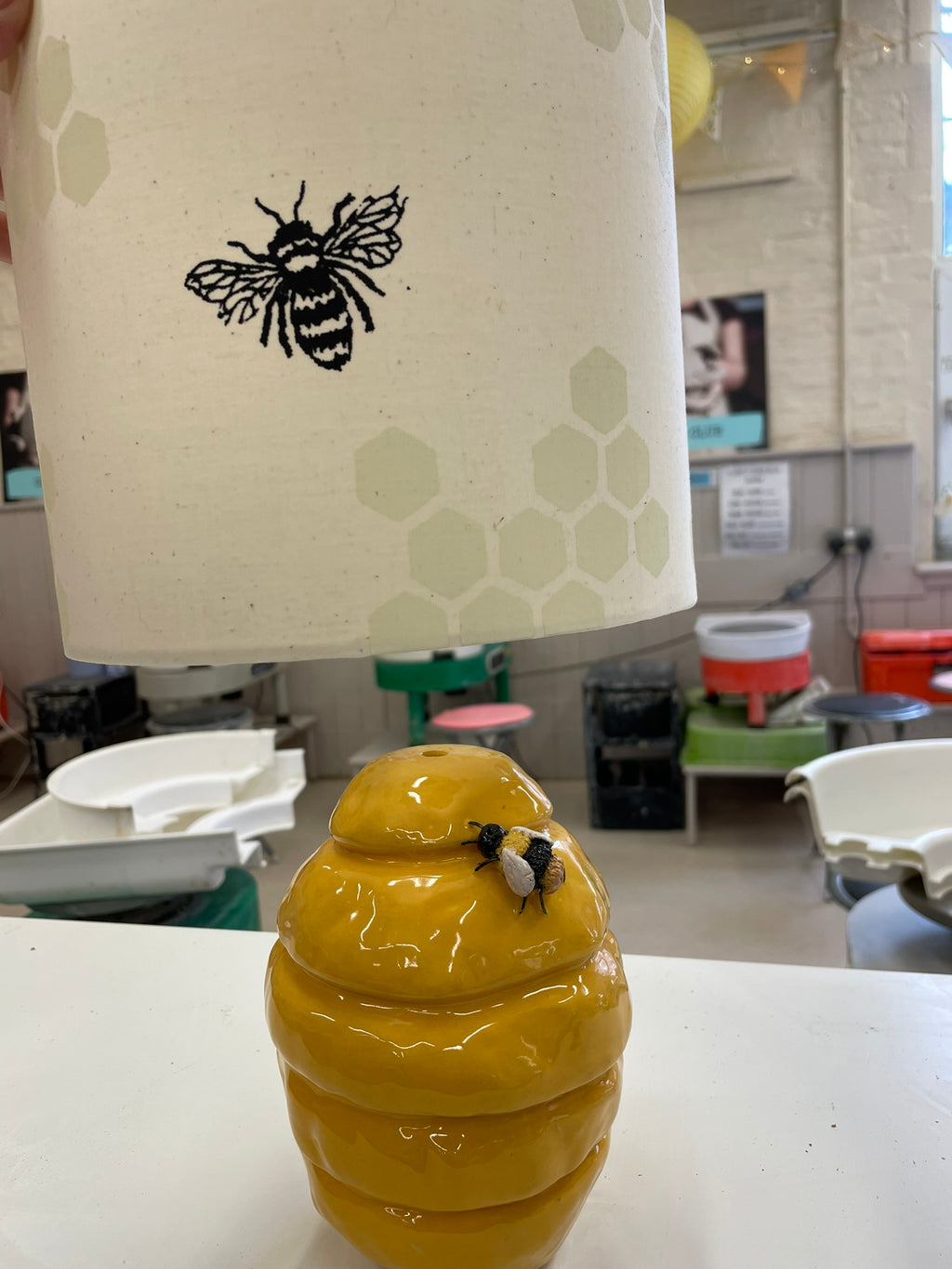 Ceramic Lamp Base and Screen Printed Lampshade