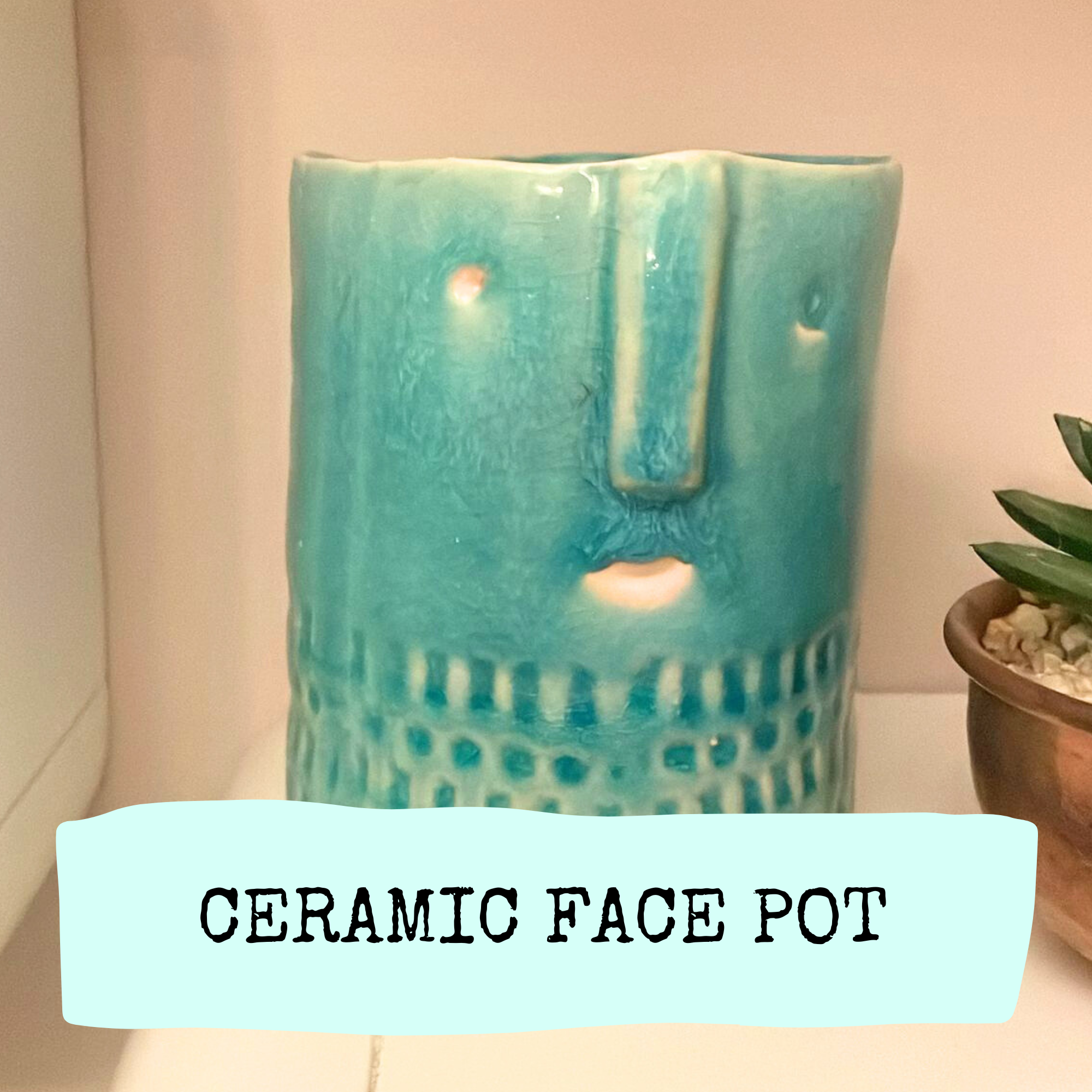 Ceramic Faces Pot image 0