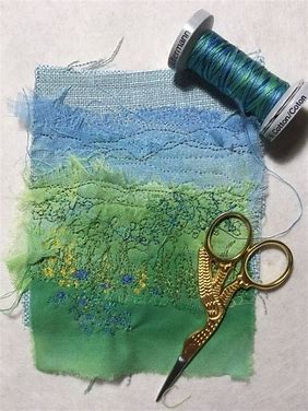 Freehand Machine Embroidered Landscape image 3