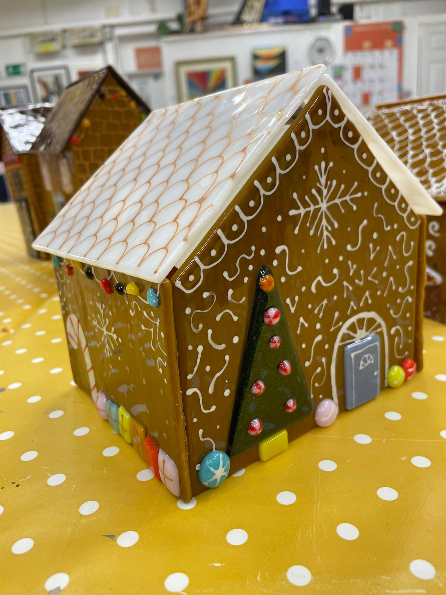 Fused Glass Gingerbread House image 4