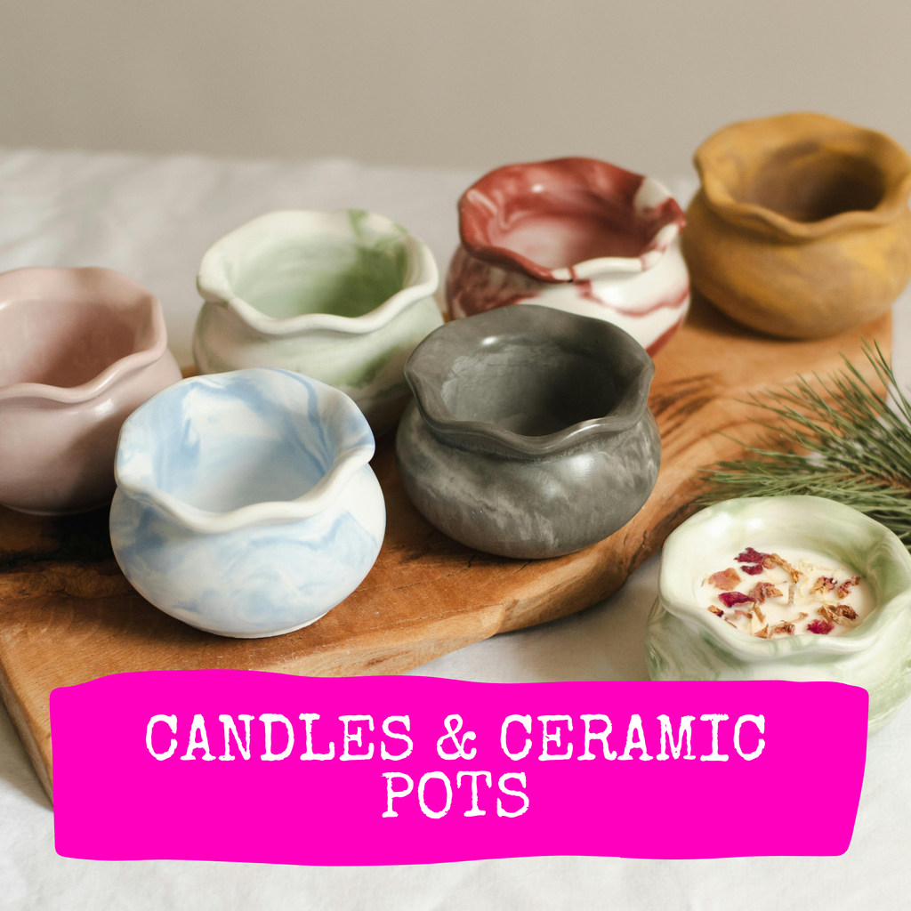 Candles in Ceramic Pots image 0