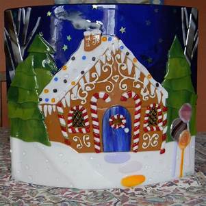 Fused Glass Gingerbread House image 1