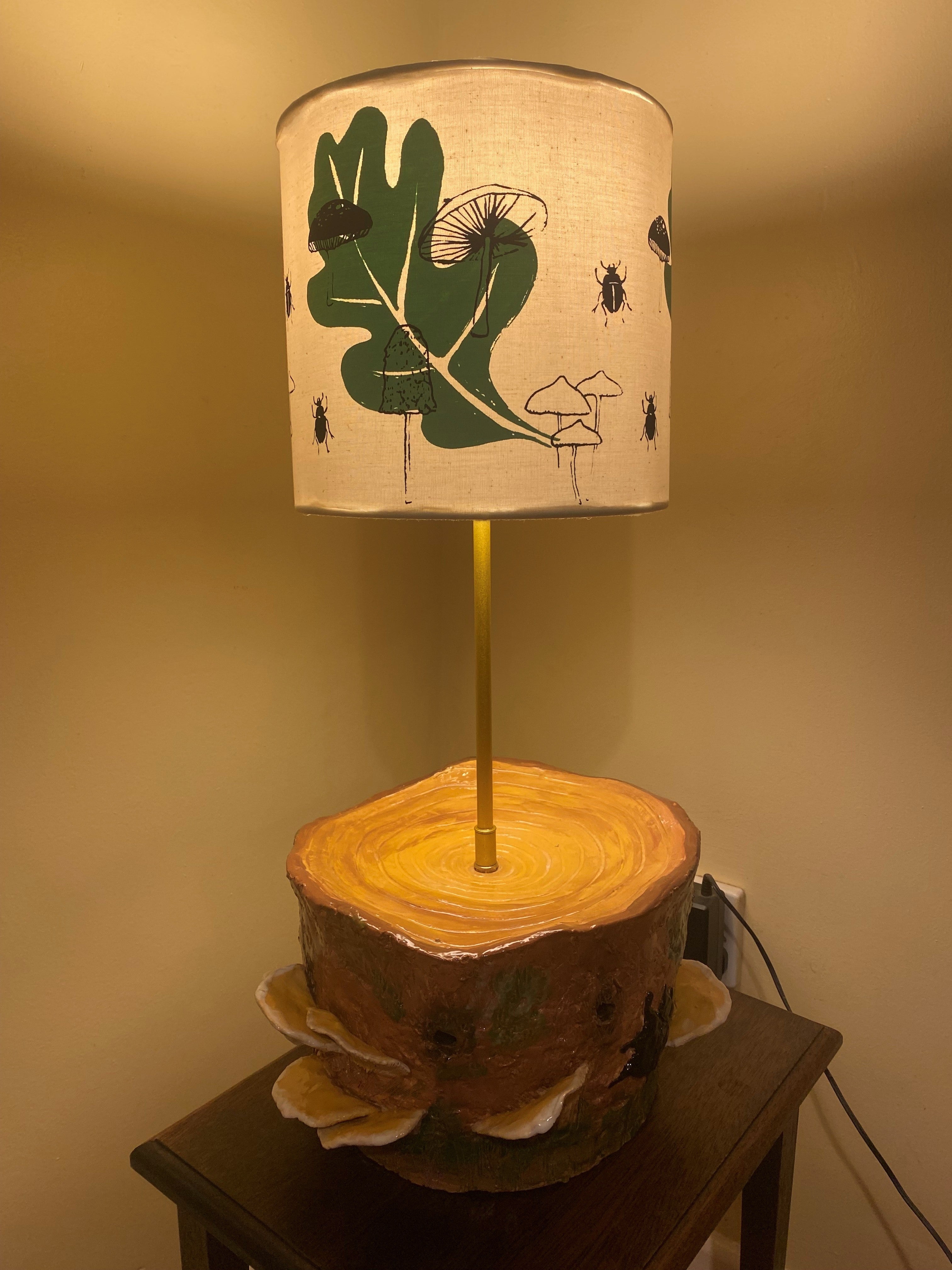 Ceramic Lamp Base and Screen Printed Lampshade